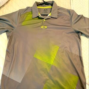 Men’s Gray/Lime Green OHydrolix Oakley Golf Polo